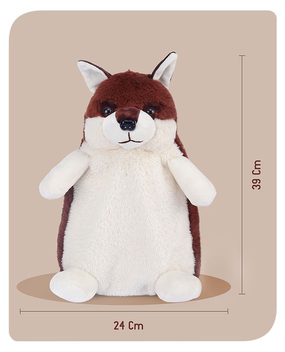 Babyhug Fox Shaped Soft Toy Bag Brown & White - Height 12.9 Inches