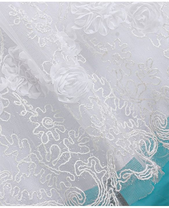 Babyhug Cap Sleeves Embroidered  Party Frock - Off White