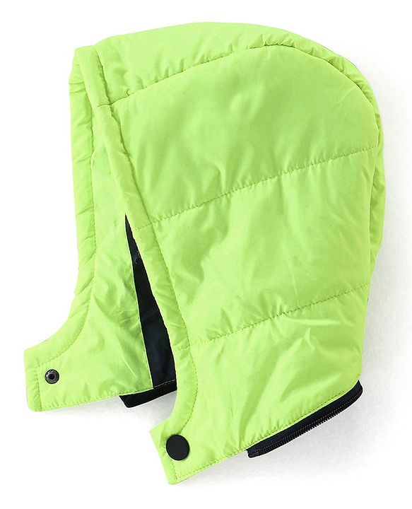 Babyhug Woven Full Sleeves Hooded Jacket Basket Ball Print - Blue & Green