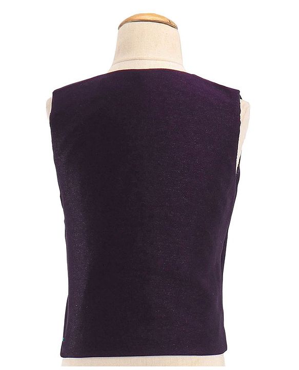 Babyhug Cotton Full Sleeves Party Wear Stretch Fit Suit With Blazer Solid - Purple