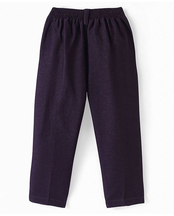 Babyhug Cotton Full Sleeves Party Wear Stretch Fit Suit With Blazer Solid - Purple
