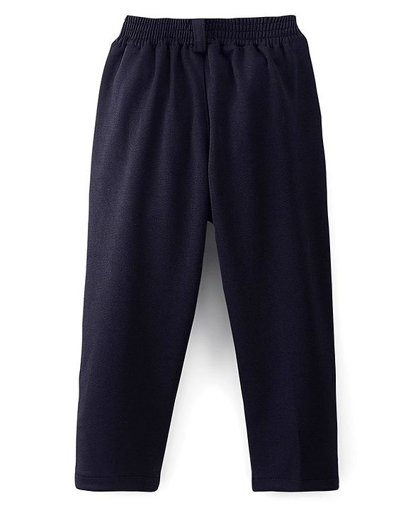 Babyhug Full Sleeves 4 Pieces Party Suit With Bow - Navy Blue