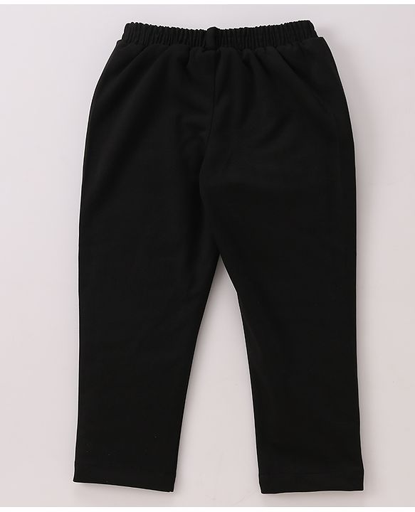 Babyhug Stretch Fit Full Sleeves Party Suit Solid Color - Black