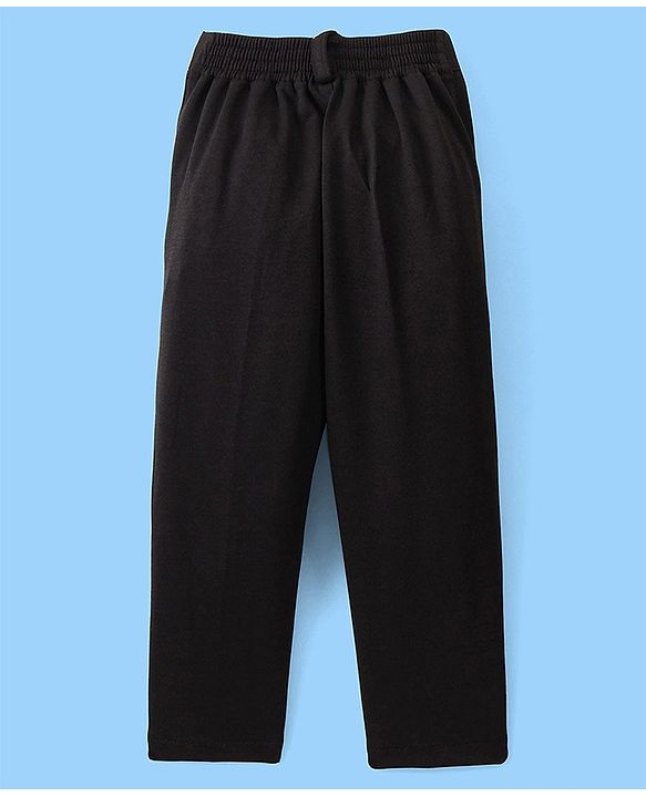 Babyhug Stretch Fit Full Sleeves Party Suit Solid Color - Black