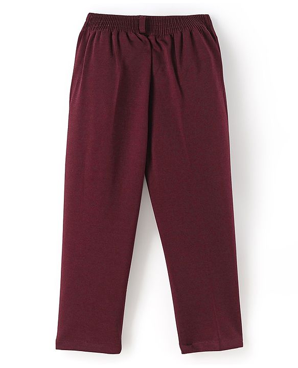Babyhug Knit Full Sleeves 5 Piece Stretch Fit Solid Colour Party Wear Suit - Maroon