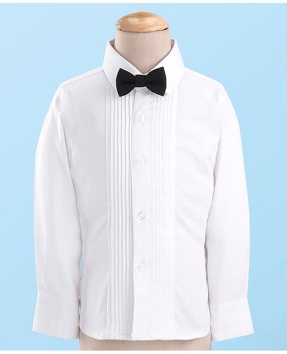 Babyhug Woven Full Sleeves Solid Party Suit with Waist Coat & Bow Tie - Black
