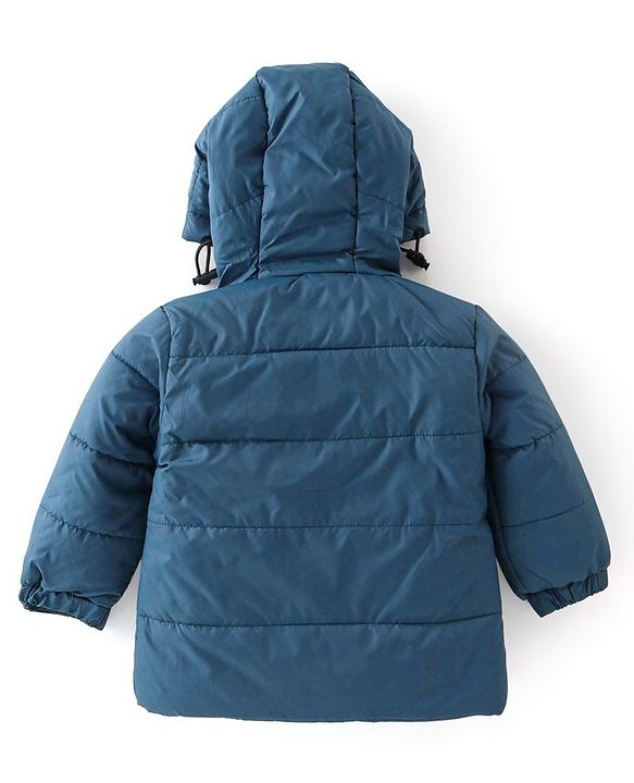 Babyhug Full Sleeves Hoodie Text Print - Blue