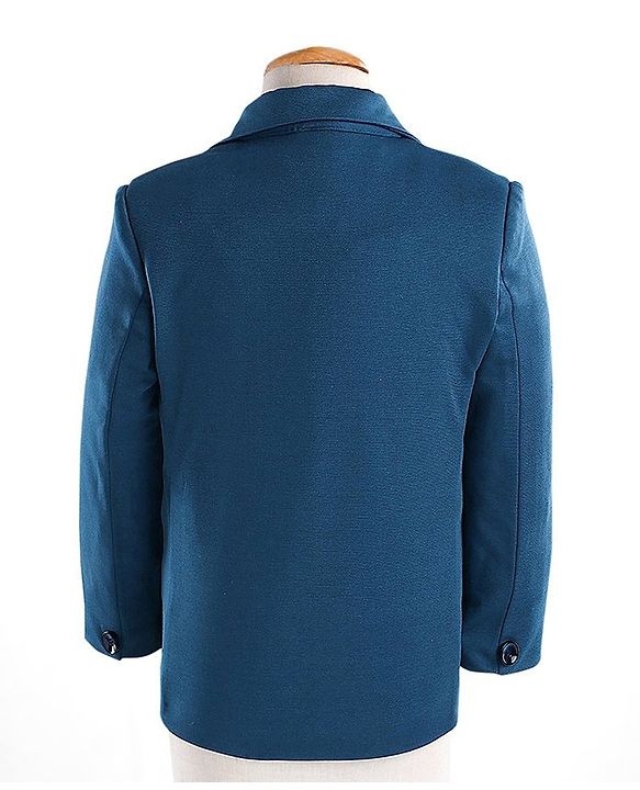 Babyhug Full Sleeves 4 Pieces Party Suit With Bow - Dark Blue