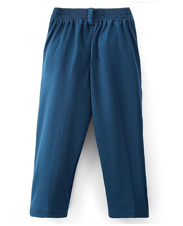 Babyhug Full Sleeves 4 Pieces Party Suit With Bow - Dark Blue