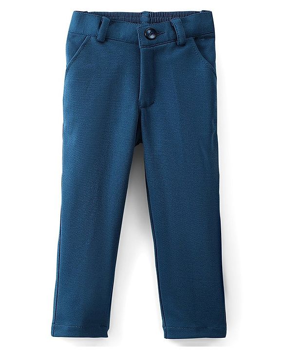 Babyhug Full Sleeves 4 Pieces Party Suit With Bow - Dark Blue