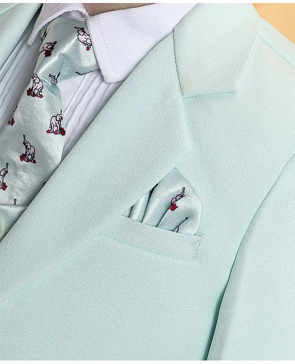 Babyhug Full Sleeves Classic Stretch Fit Party Suit Bow - Mint