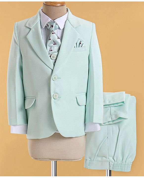 Babyhug Full Sleeves Classic Stretch Fit Party Suit Bow - Mint