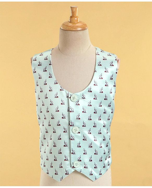 Babyhug Full Sleeves Classic Stretch Fit Party Suit Bow - Mint
