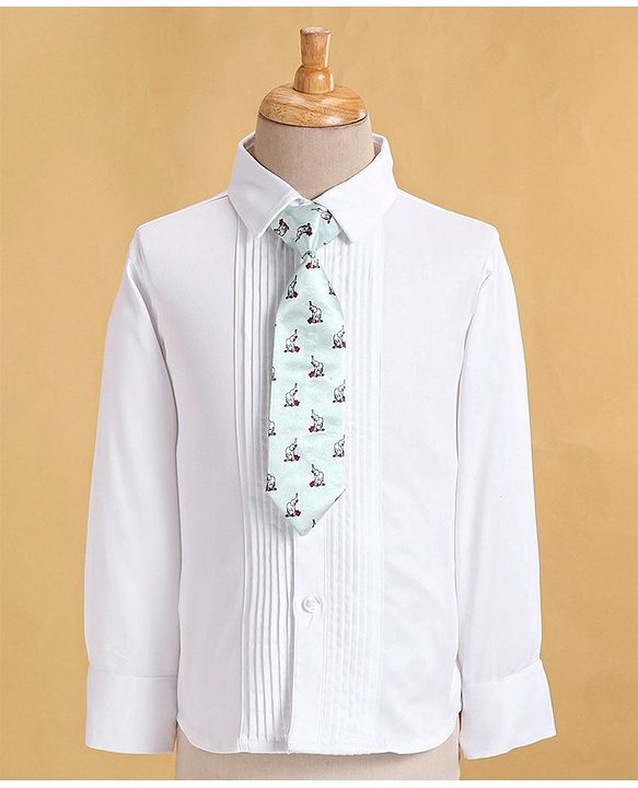 Babyhug Full Sleeves Classic Stretch Fit Party Suit Bow - Mint