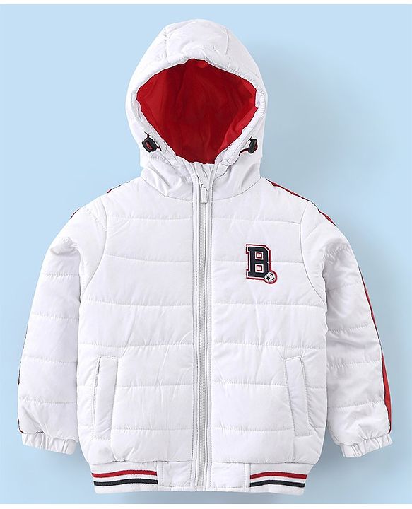 Babyhug Full Sleeves Hoodie With Text Print - White
