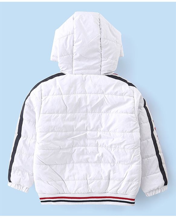 Babyhug Full Sleeves Hoodie With Text Print - White