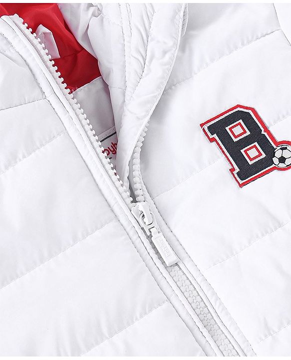 Babyhug Full Sleeves Hoodie With Text Print - White