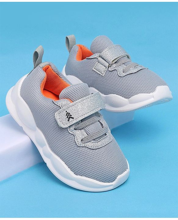 Pine Kids Glittery Detailing Velcro Closure Causal Shoes - Grey