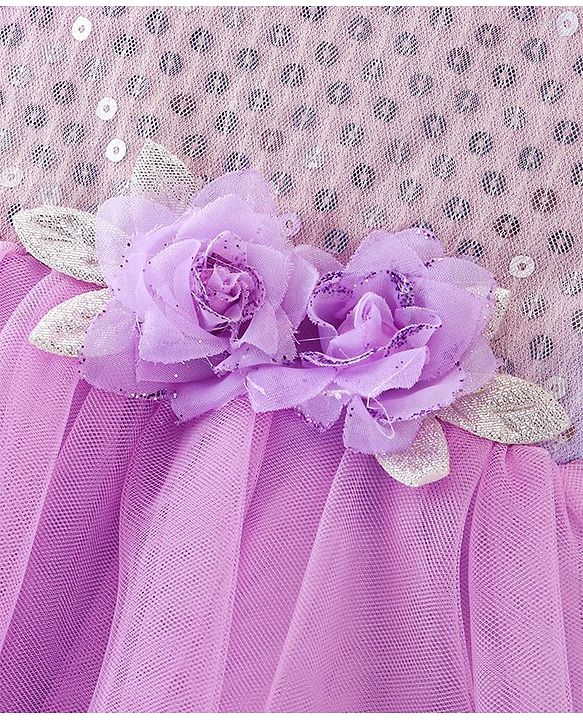 Babyhug Sleeveless Party Frock with Sequin Detailing - Lavender