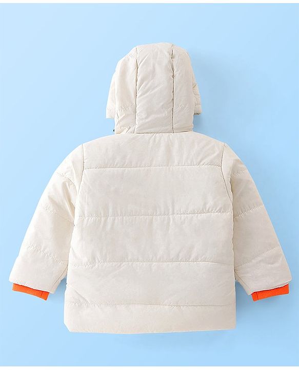 Babyhug Full Sleeves Hoodie Solid Color - Custard
