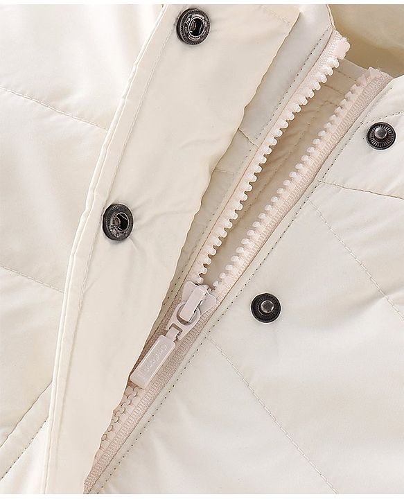 Babyhug Full Sleeves Hoodie Solid Color - Custard