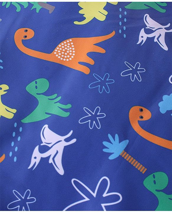 Babyhug Full Sleeves Padded & Hooded Jacket Dino Print- Blue