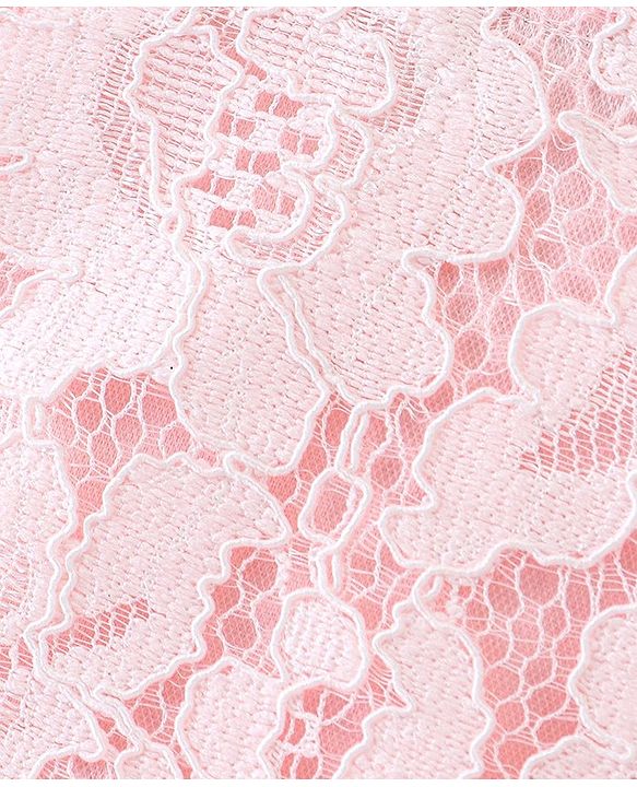 Babyhug Cap Sleeves Mesh Party Frock - Peach
