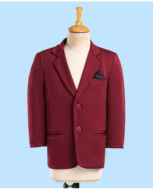 Babyhug Full Sleeves 4 Pieces Stretch Fit  Party Wear Suit Solid Colour - Red