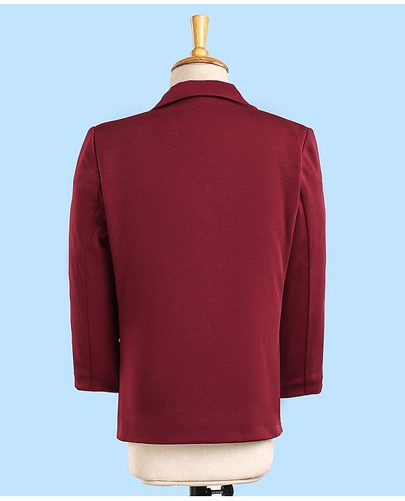 Babyhug Full Sleeves 4 Pieces Stretch Fit  Party Wear Suit Solid Colour - Red