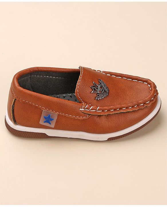 Cute Walk by Babyhug Formal & Partywear Slip On Shoes with Applique - Brown