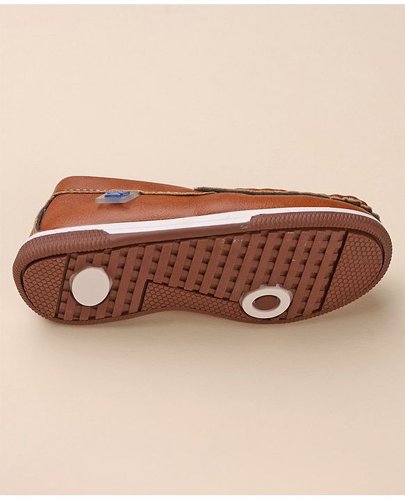 Cute Walk by Babyhug Formal & Partywear Slip On Shoes with Applique - Brown