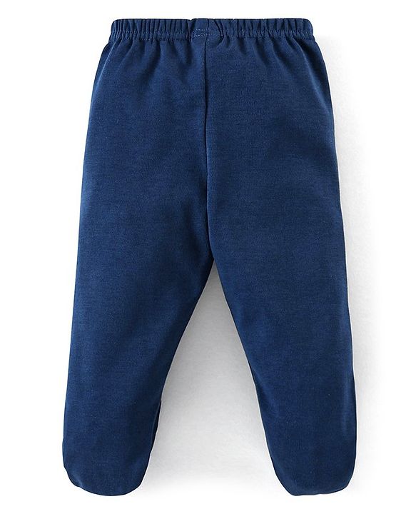 Babyhug Cotton Booties Pant Striped & Star Print Pack of 3 - Blue & Red