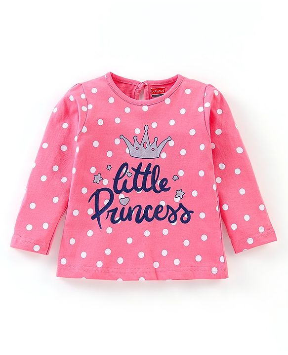 Babyhug Single Jersey Full Sleeves Night Suit Text Print - Pink