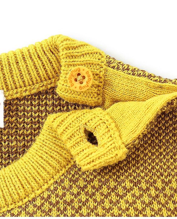 Babyhug Full Sleeves Baby Sweater Set Chevron Design - Mustard