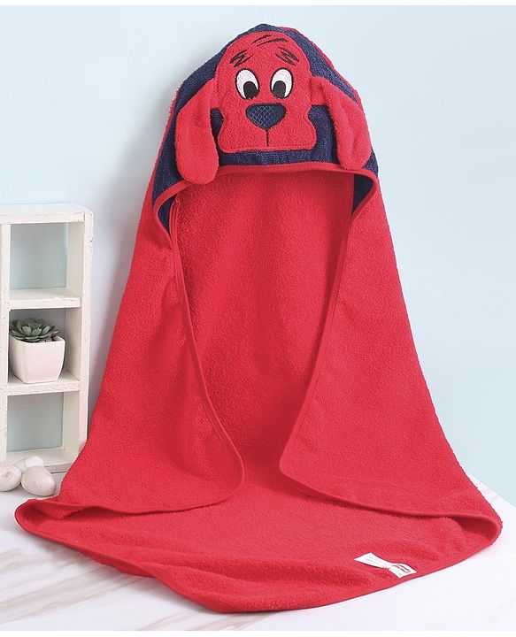 Babyhug Terry Woven Towel with Hood L 76 X B 76 cm - Red