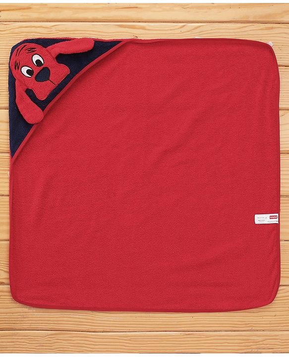 Babyhug Terry Woven Towel with Hood L 76 X B 76 cm - Red