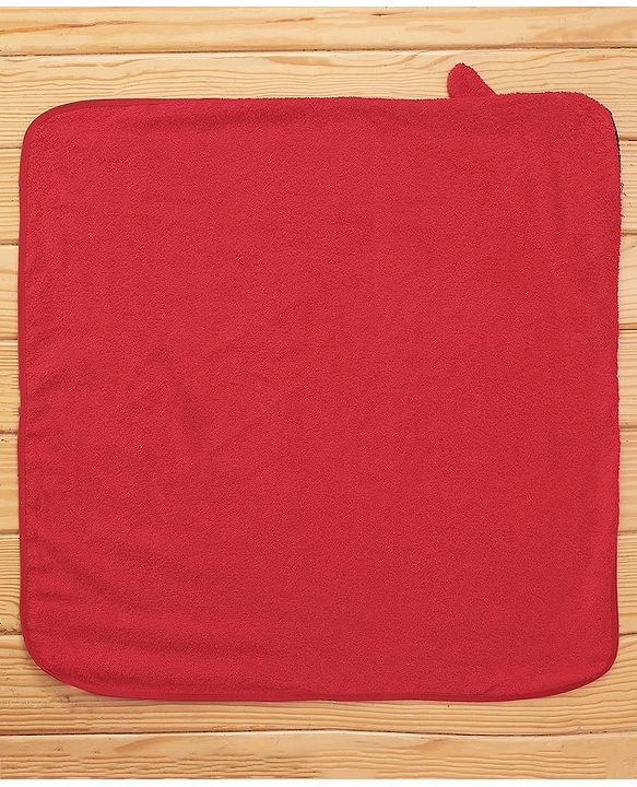 Babyhug Terry Woven Towel with Hood L 76 X B 76 cm - Red