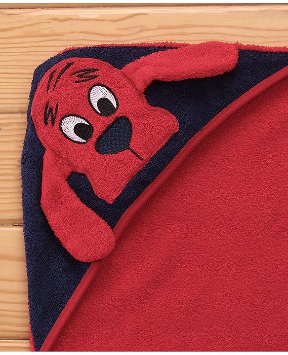Babyhug Terry Woven Towel with Hood L 76 X B 76 cm - Red