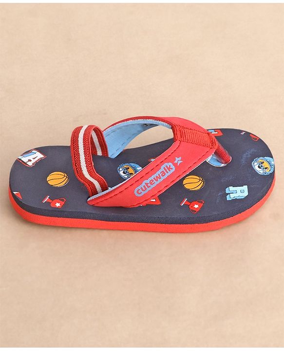 Cute Walk by Babyhug Flip Flops Sports Print - Red