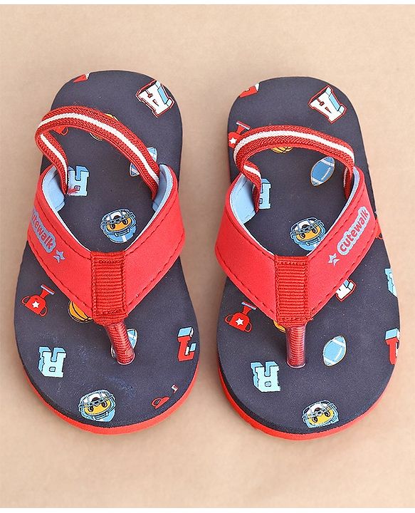 Cute Walk by Babyhug Flip Flops Sports Print - Red