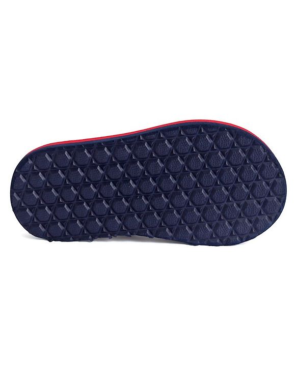 Cute Walk by Babyhug Slip On Style Flip Flops Football Print - Blue & Red