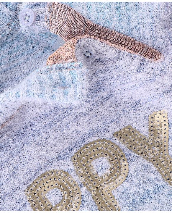 Babyhug Knitted Full Sleeves Text Design Sweater - Multicolour