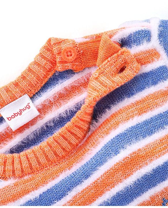 Babyhug  Knit Full Sleeves Stripes Pullover -  Multicolour