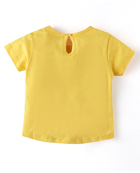 Babyhug Half Sleeves T-Shirt & Night Suit With Text & Cake Print - Yellow & White