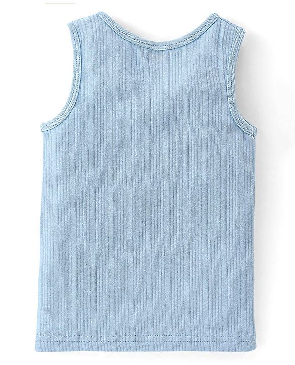 Babyhug Sleeveless Solid Thermal Vest - Blue