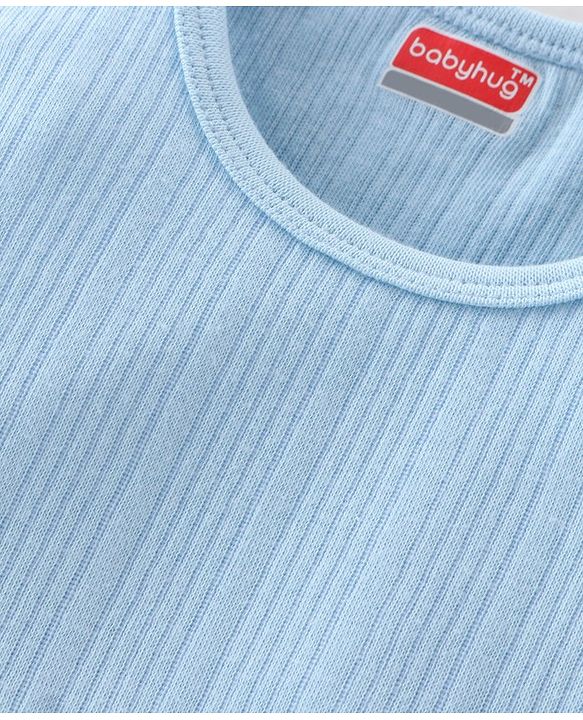 Babyhug Sleeveless Solid Thermal Vest - Blue