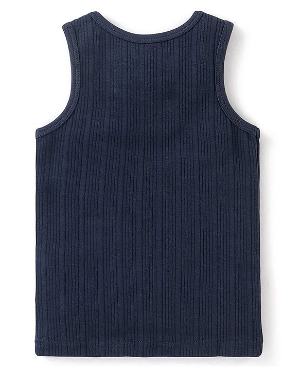 Babyhug Sleeveless Solid Thermal Vest - Blue