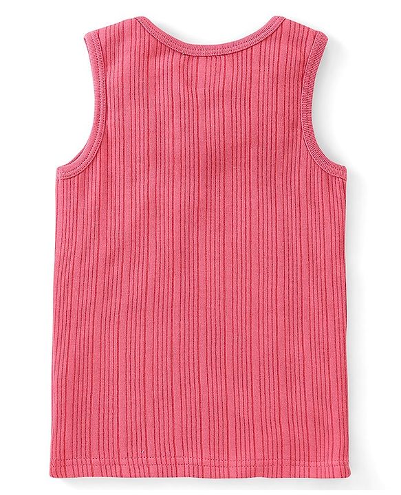 Babyhug Cotton Sleeveless Thermal Vest - Dark Pink