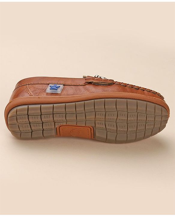 Cute Walk by Babyhug Slip On Solid Formal & Partywear Shoes with Horse Applique - Camel Brown