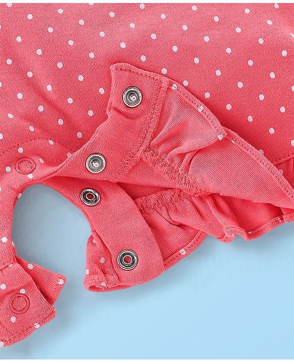 Babyhug Single Jersey Knit Dungaree Set With Porcupine Printed Half Sleeves Tee - White & Pink